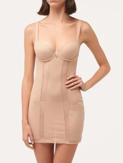 La Perla Vestido Estilo Camisón De Tul Elástico Arena