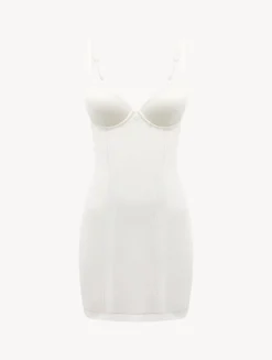 La Perla Vestido Estilo Camisón De Tul Elástico Blanquecino