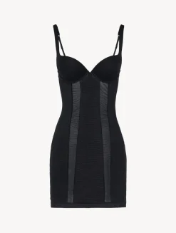 La Perla Vestido Estilo Camisón De Tul Elástico Negro