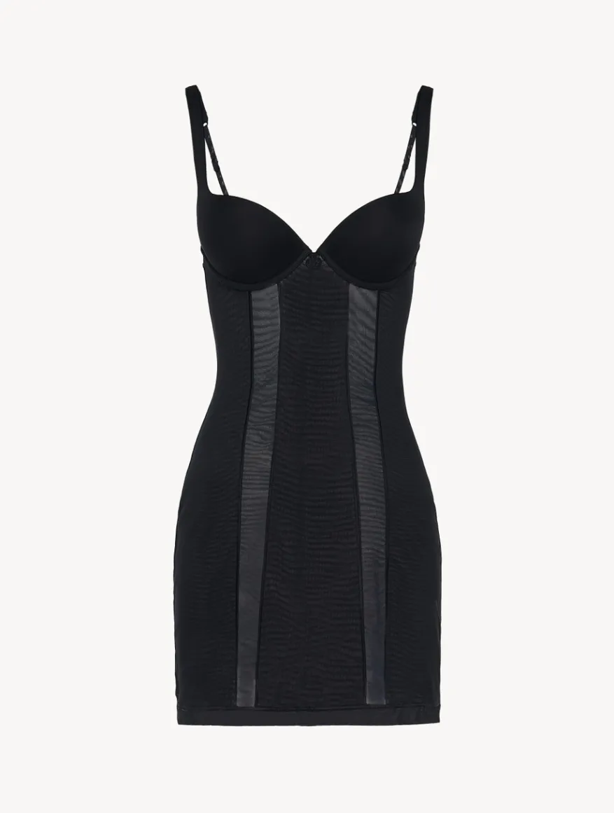 La Perla Vestido Estilo Camisón De Tul Elástico Negro